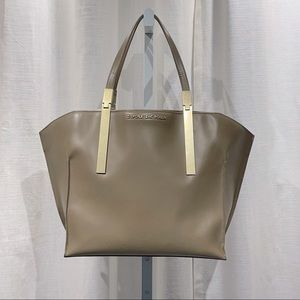 Zac Posen Taupe Leather Tote w/Case -Gold Hardware